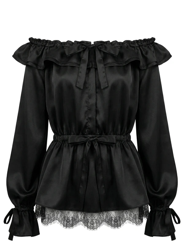 Платье-блуза с кружевом