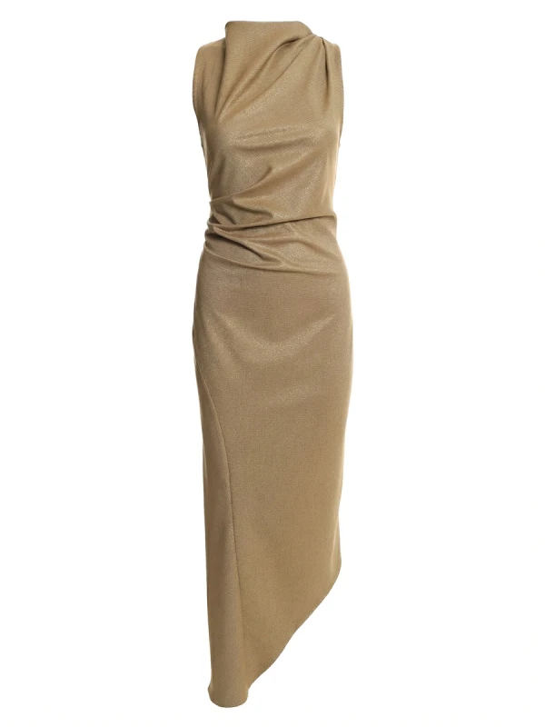 Платье асимметричного кроя золотое 