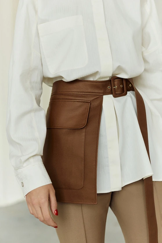 Пояс-баска с накладным карманом из эко-кожи